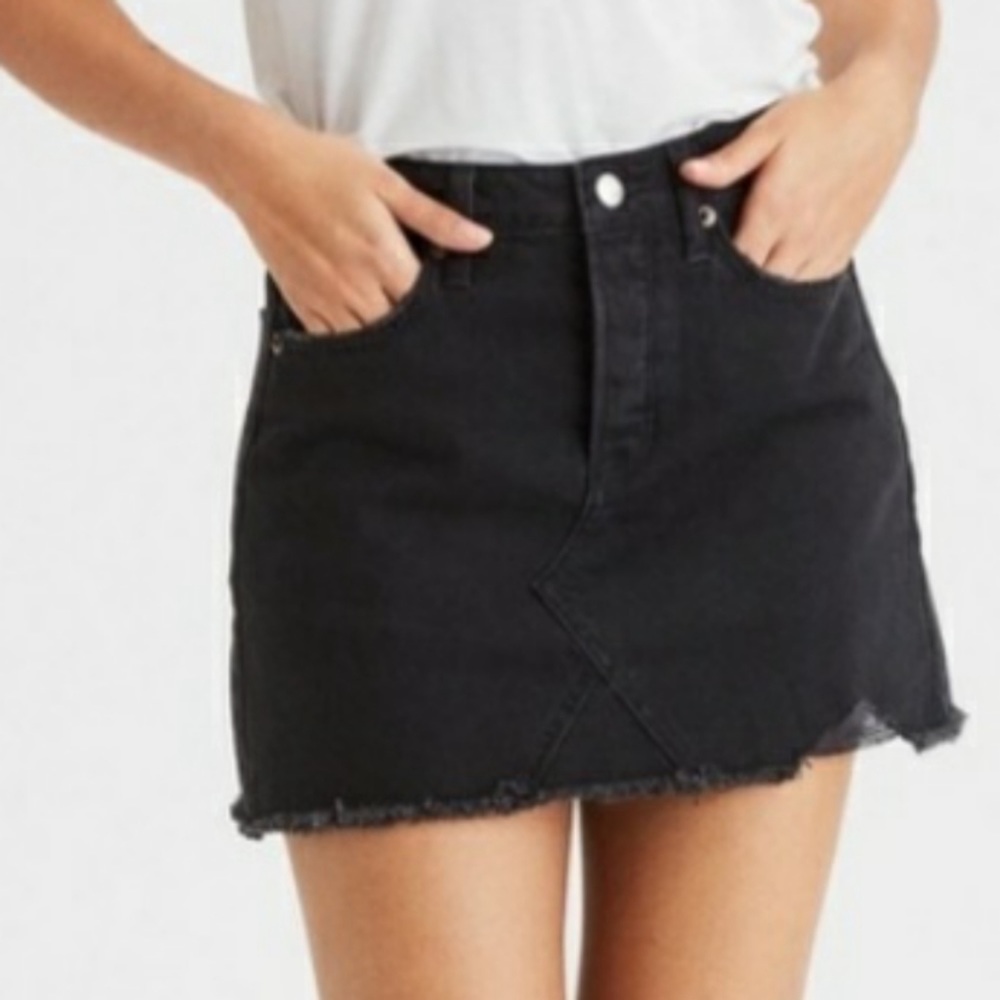American Eagle High Rise Black Denim Skirt